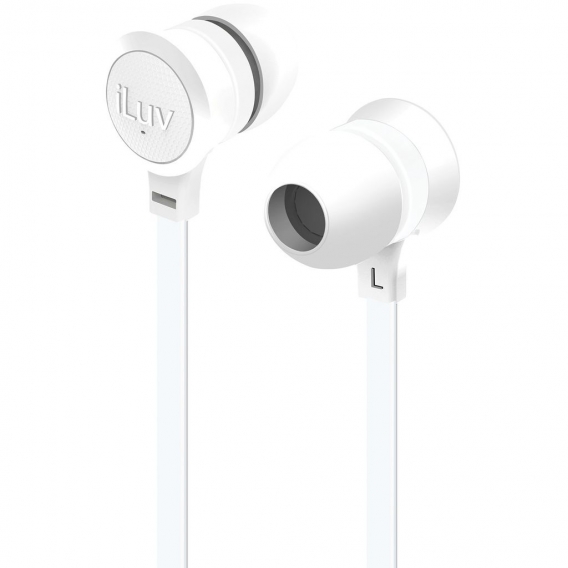iLuv Neon Sound Design In Ear Kopfhöhrer Bedienelement Flachbandkabel weiß