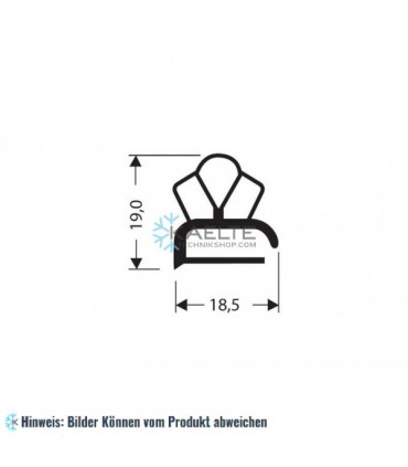 Flachprofil PVC grau 1 m (19x18,5)