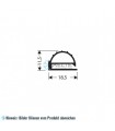 Flachprofil PVC schwarz 1 m (11,5x18,5)