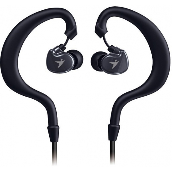 Genius HS-M270 In-Ear Kopfhörer mit Microfon, Sport Heaset mit Ohrbügel, 3,5mm, schwarz