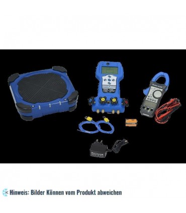 Digitale 4-Wege Monteurhilfe in Koffer Wigam FOX-ONE-100/SC inkl. Kältemittelwaage, Zangen-Amperemeter