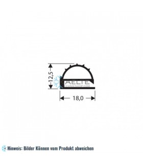 Flachprofil PVC grau 1 m (12,5x18)