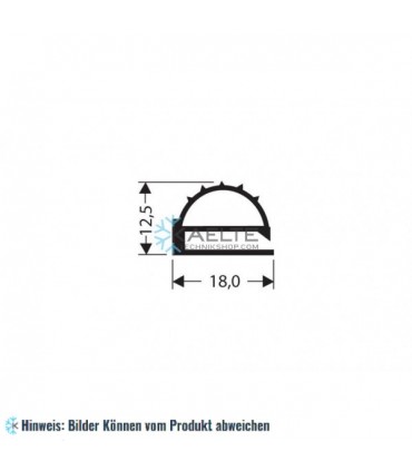 Flachprofil PVC grau 1 m (12,5x18)