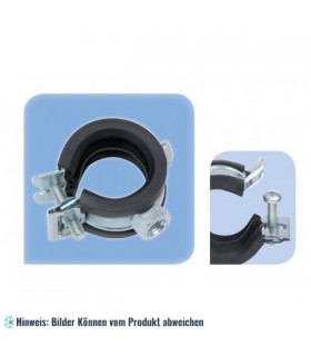 Rohrschelle Metall/Gummi 21 - 23 mm, M8 - NRW 1/2"