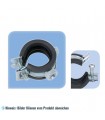 Rohrschelle Metall/Gummi 21 - 23 mm, M8 - NRW 1/2"
