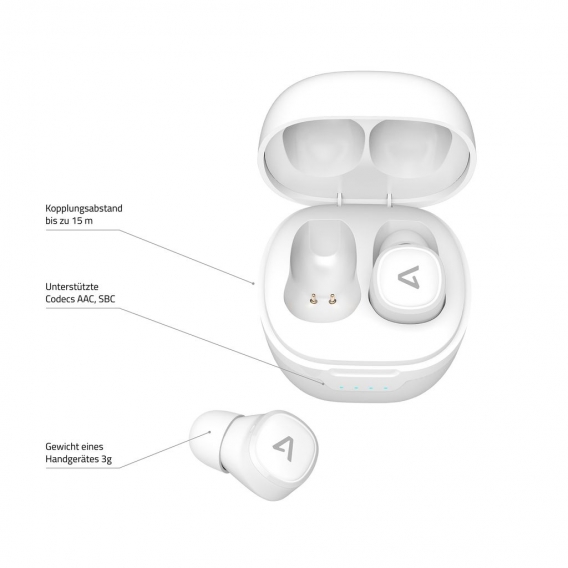 LAMAX Bluetooth-Kopfhörer Dots2 mit Bluetooth 5.0 weiß one size