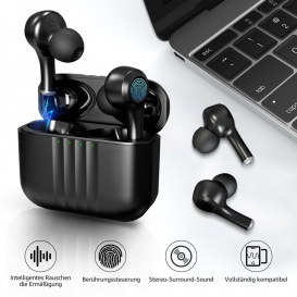 More about Bluetooth Kopfhörer, Ohrhörer Bluetooth 5.2 Headset True Wireless Earbuds mit Mikrofon und Tragbare Ladehülle，Kabellos Kopfhörer