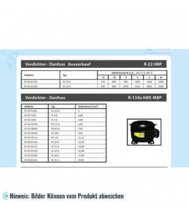 Kompressor Danfoss PL35G, MBP/HBP - R134a, 220V/50 Hz