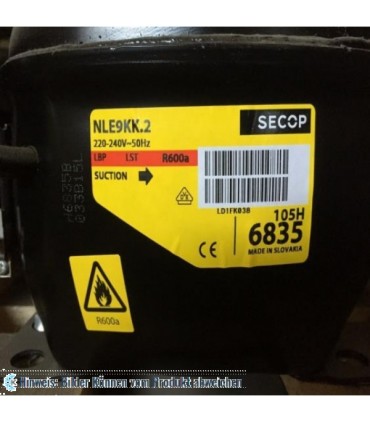 Kompressor Danfoss Secop NLE9KK.2, LBP - R600a, 220-240V, 50Hz, 105H6835 - nicht lieferbar, ersetzt durch Nachfolger