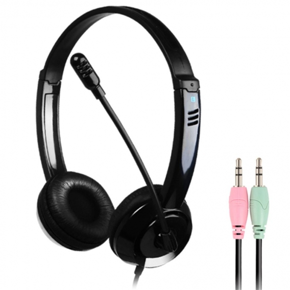 3,5 mm kabelgebundene Kopfhörer mit Mikrofon und Geräuschunterdrückung für PC und Laptop
