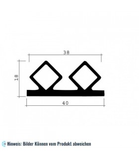 EPDM-Gummidichtungsprofil schwarz 1m (40x18)