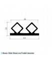 EPDM-Gummidichtungsprofil schwarz 1m (40x18)