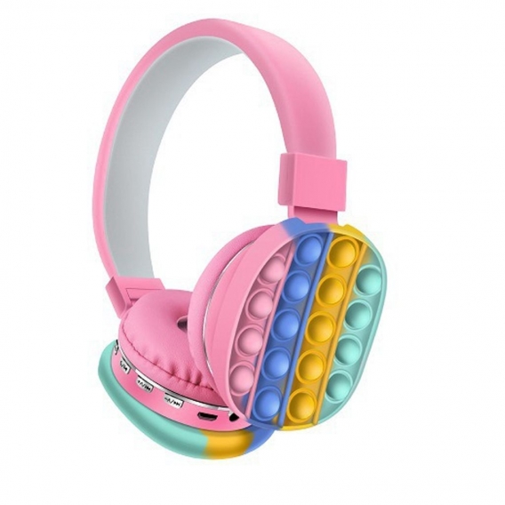 Bluetooth-Headset, kabelloses Stereo-Headset mit integriertem Mikrofon, geeignet für Handy / iPad / Laptop und PC(Rosa)