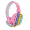 Bluetooth-Headset, kabelloses Stereo-Headset mit integriertem Mikrofon, geeignet für Handy / iPad / Laptop und PC(Rosa)