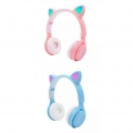 Cat Ear LED Leuchten Kabellose Faltbare Kopfhörer über Dem Ohr Mit Mic Pink+Cat Ear LED Leuchten Kabellose Faltbare Kopfhörer üb