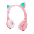 Cat Ear LED Leuchten Kabellose Faltbare Kopfhörer über Dem Ohr Mit Mic Pink+Cat Ear LED Leuchten Kabellose Faltbare Kopfhörer üb