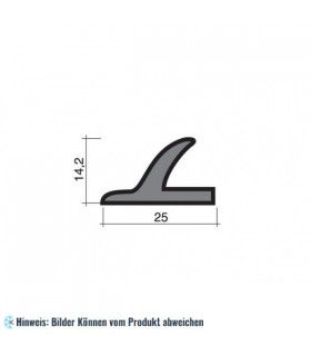 Moosgummidichtung schwarz 1m (25x14,2)