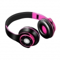 Bluetooth-Headset Faltbar Verstellbar über Dem Ohr Gemütliche Ohrpolster Für Teenager Rosa Farbe Rosa