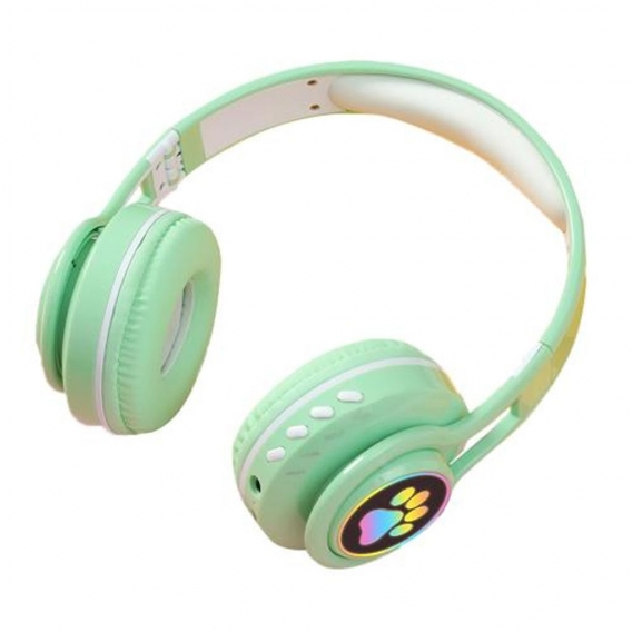 Cute Paws Wireless Kopfhörer mit Mikrofon Over-Ear Bluetooth 5.0 Faltbares Kinder-Headset für Kinder Schule Tablet Komfort-Ohren
