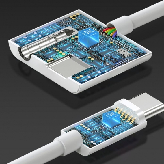 Joyroom Adapterstecker Kopfhörersplitter USB Typ C - USB Typ C 3,5 mm Miniklinke