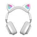 Cat Ear Bluetooth 5.0 Kopfhörer Lautstärkeregelung Gaming-Headset für Mädchen Jungen Mädchen - Weiß Farbe Weiß