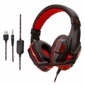 Gaming Kopfhörer Dual Plug Leichtes Kabel Mit Mikrofon Für Laptop PC Stil Schwarz Rot