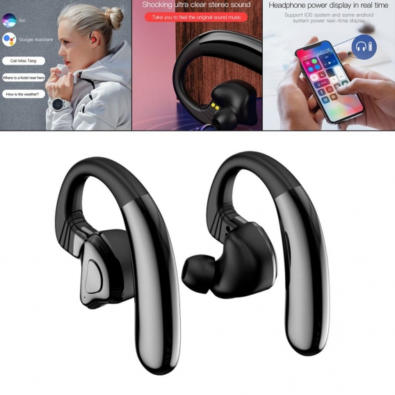Links & Rechts Q9S-TWS mit Mikrofon Freisprecheinrichtung Noise Cancelling Bluetooth Kopfhörer Drahtloses Ohrhörer Headset für W