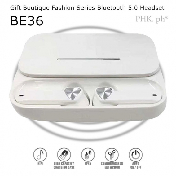 Farrot BE36 Ohrhörer mit LED-Leistungsanzeige, Bluetooth 5.0, wasserdicht, kabellos, Stereo, Ladebox, Weiß