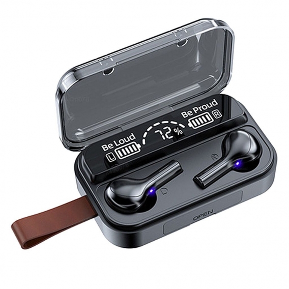 HIFI Musikkopfhörer Bluetooth  Kopfhörer Drahtlose Kopfhörer Stereo Ohrhörer Farbe Schwarz mit Riemen