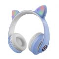 Mädchen Wired less Gaming Headset Süßes Katzen ohr Headset mit LED-Leuchten Geräusch unterbrechen Stereo Gaming Kopfhörer Mode H