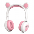 Kabellose Kopfhörer RGB 3 Farbe LED Kinder faltbare Komfort-Ohrschützer mit Mikrofon 15H Musikzeit für Tablet-TV Kinder Mädchen 