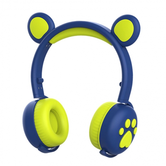 Bear Ear Paws Wireless Kopfhörer Kinder Bluetooth & Kabelgebundene Kopfhörer Over On Ear mit Mikrofon für Tablet TV Kinder Mädch