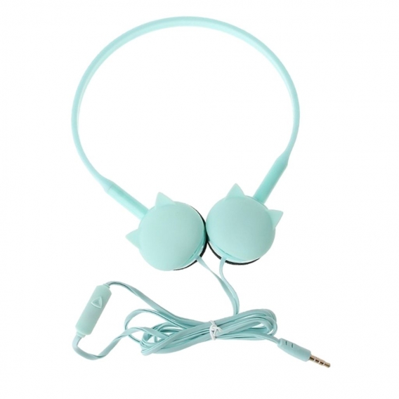 Lovoski Over Ear HD Noise Cancelling Süße Cat Headsets Kopfhörer 3,5 Mm Mit Mikrofon Farbe Grün