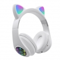 Bluetooth Kopfhörer Wireless Over Ear Cat Ear Kopfhörer mit Faltbarem LED Licht, Integriertem Mikrofon Und Lautstärkeregler für 