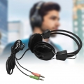 3,5-Mm-Universal-Kopfhörer Mit Geräuschunterdrückung, Kabelgebundener Kopfhörer Mit Mikrofon Für Computer -Dual-Stecker