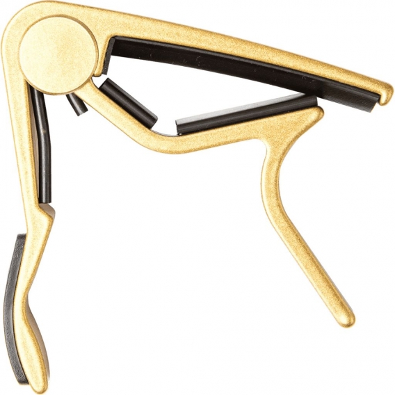 Dunlop 83CG Trigger Capo For Steel-String Acoustic Guitar with Curved Fretboard (Gold-Coloured)