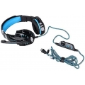 G9000 3,5-mm-Spiel-Spiel-Kopfhörer Ohrhörer Stirnband mit Mikrofon LED-Licht für Laptop Tablet Handys PS4 Black and Blue