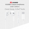 HUAWEI CM33 USB C-Kopfhoerer Kabel-Halbkopf-Ohrhoerer mit MIC / Lautstaerkeregler Leichte kabelgebundene Typ-C-Ohrhoerer fuer Ar