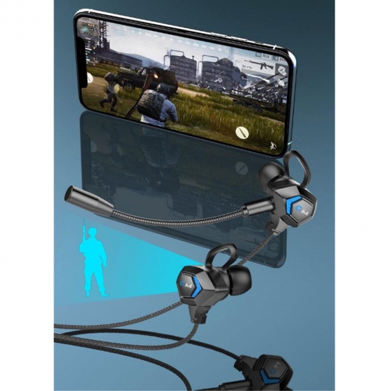 E-Sport Kabelgebundener In-Ear-Gaming-Kopfhörer Mit Einstellbarem Mikrofon Für Xbox, Laptop, Blau Farbe Blau