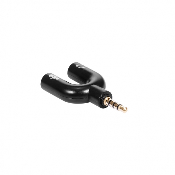 3,5-mm-Audioadapter U-Typ-Audiokonverter Kopfhoe reranschluss Headset-Mikrofonadapter fuer Mobiltelefon PC Laptop Schwarz