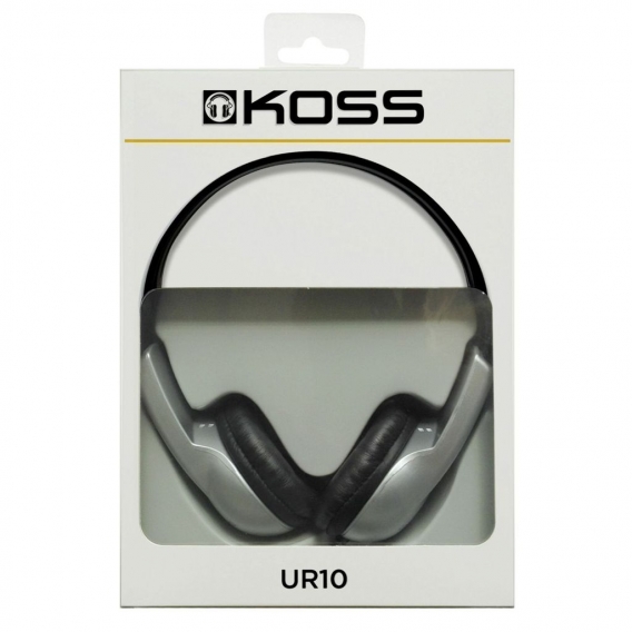 Koss UR/10 - Ohrhörer (Supraaural, Kopfbügel, 60-20000 Hz, kabelgebunden, 3,5 mm (1/8"), 1,2 m) Schwarz, Silber