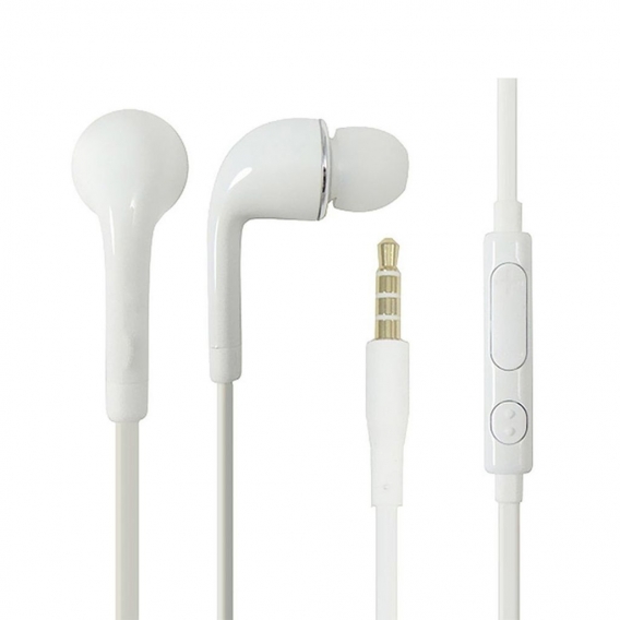 K-S-Trade Kopfhörer Headset kompatibel mit LG Electronics W11 mit Mikrofon u Lautstärkeregler weiß 3,5mm Klinke Kabel Headphones