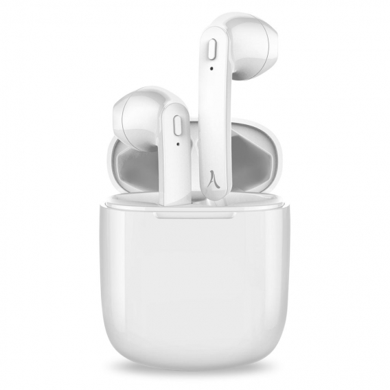 Akashi altearbudswh earbuds wireless whitebluetooth wireless headphones with battery case.