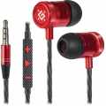 Kopfhörer mit Mikrophon für Tragbare Geräte Headset Pollaxe Kabel 1.2m 105 dB schwarz/rot