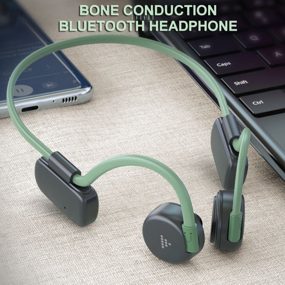 BH528 Knochenleitungskopfhoerer Drahtloser Bluetooth 5.0-Kopfhoerer Outdoor-Sport-Headset IP56 Wasserdicht Freisprechen mit Mikr