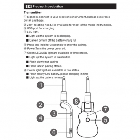 More about 2,4G UHF Wireless Audio Sender und Empfaenger System USB wiederaufladbare Tonabnehmer fuer E-Gitarre Bass Musikinstrument Zubeho