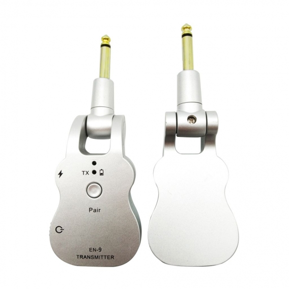 2,4G UHF Wireless Audio Sender und Empfaenger System USB wiederaufladbare Tonabnehmer fuer E-Gitarre Bass Musikinstrument Zubeho