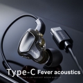 Dual Moving Coil Stereo Sound Typ-C-Stecker Kopfhoerer fuer Xiaomi Oppo Huawei Vivo Red