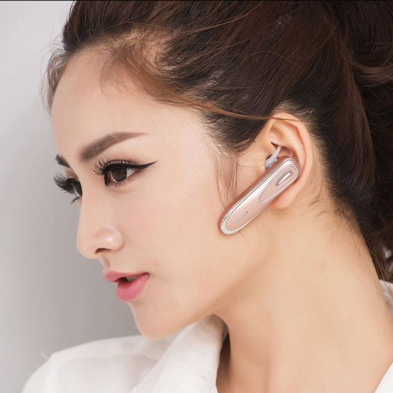 K1 Sprachsteuerung Ohrhaken Drahtloser Bluetooth-Stereo-Kopfhoerer Freisprech-Kopfhoerer Weiss