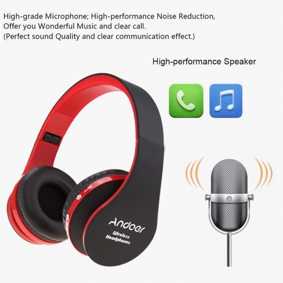 Faltbarer drahtloser Bluetooth-Freisprech-Stereo-Musik-Headset-Kopfhoerer mit Mikrofon Weiss